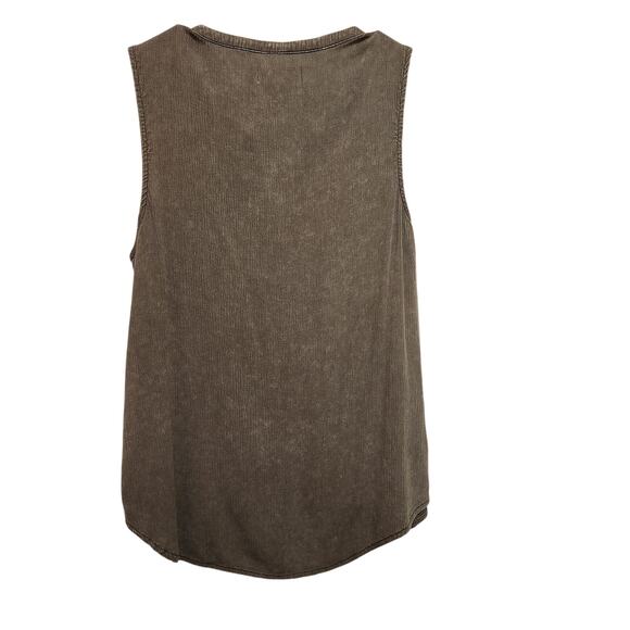 Knox Rose Gray Sleeveless Embroidered Rose Floral V-Neck Tank Top Size Medium - Picture 2 of 9